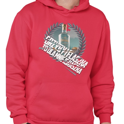 BLUZA Z KAPTUREM grzybowa  Grzyby flaszka